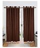 Saral Home Jacquard Grommet Curtains, 4 X 9 Feet, Brown, Pack of 2