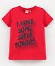Koton Half Sleeves T Shirt Text Print - Red