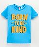 Koton Half Sleeves T-Shirt Text Print - Blue