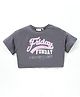 Koton Half Sleeves Top Text Print - Grey