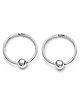 Eloish Sterling Silver Wired Small Size Ball Bali Earrings - Silver