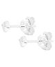 Eloish 92.5 Sterling Silver Small CZ Studded Solitaire Earrings - Silver