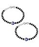 Eloish 925 Sterling Silver Evil Eye Bracelet - Black Silver