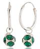 Eloish 92.5 Sterling Silver Small Hoop Earrings - Green