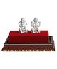 Eloish Silver Lakshmi Ganesha Idol with Gift Box - Silver
