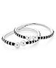 Eloish Sterling Silver Bangles Pack Of 2 - Silver Black