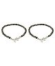 Eloish Sterling Silver Nazariya With Black Crystals Pack Of 2 - Silver Black