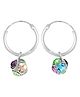 Eloish Pure Sterling Silver Disco Ball Bali Earrings - Multicolour