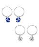 Eloish 925 Sterling Silver Disco Ball Earrings Pack of 2 Pairs - Silver