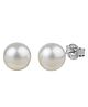 Eloish Sterling Silver Simulated Pearl Earrings - Silver