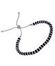 Eloish 92.5 Sterling Silver Single Piece Adjustable Bracelet  - Black