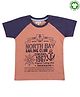 Lilly + Sid Half Sleeves T-Shirt Text Print - Coral