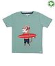 Lilly + Sid Half Sleeves T-Shirt Tiger Print - Green