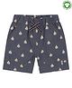 Lilly & Sid Knee Length Shorts Boat Print - Blue
