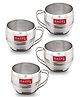 HAZEL Stainless Steel Tea Cup Steel Unbreakable Chai Tea Coffee Cup Mug Latest Design Capacity 170ml Each - Pack of 4