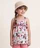 Lilly & Sid Singlet Sleeves Frock with Frill Detailing Mermaid Print - White