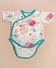 Ooka Baby Half Sleeves Muslin Cotton Onesie Ladybird Print - White
