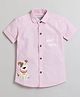 Polka Tots Half Sleeves Dog Bark Print Shirt - Pink