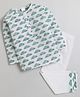 Polka Tots Full Sleeves Nightwear Car Print  Kurta Pyjama Set  - White