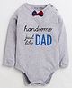 Polka Tots Full Sleeves Handsome Just Like Dad Print Onesie - Grey