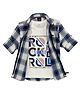 CAVIO Full Sleeves Checkered Shirt With Tee - White & Blue