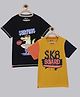3PIN Pack Of 2 Half Sleeves Skater Board Printed Tee - Black & Yellow