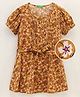 UCB Half Sleeves Frock Floral Print - Brown