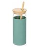 KolorFish Glass Tumbler With Straw & Removable Silicone Bamboo Lid Green - 500 ml