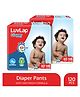 LuvLap Pant Style Baby Diapers, New Born (NB), Pack of 2, 120 Pants, Aloe Vera Lotion, 12hr Protection, White