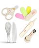 LuvLap Baby 4pcs Nail Grooming Set and Elegant Baby Comb & Brush Set with Soft bristles, Grooming Set, 0M+,White