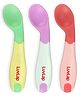 LuvLap Heat Sensing Baby Spoon Set of 3, BPA Free, Food Grade Silicone Tip, Self-Feeding Utensils for Baby Weaning, 3 Months+, Multicolor