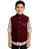 Charchit Roll Up Full Sleeves Striped Kurta With Jacket - Maroon