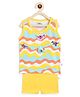 SuperBottoms Sleeveless Waves Print Tee With Shorts - Yellow