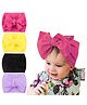 Babymoon Free Size Textured Bow Headband Pack of 4 - Multicolour
