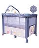 R for Rabbit Hide and Seek Plus Convertible Bedside Baby Cot & Crib, Compact Fold for Easy Storage Playyard, Hanging Toy bar Soothing Music Playpen for Kids 0-3 Years (Grey)