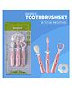 Baybee 3 Stage Oral Care Cum Training Toothbrush Set Of 3 - Pink