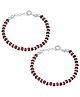 Nemichand Jewels Sterling Silver  And Crystal Beads Nazariya Baby Bracelet - Red Black Silver