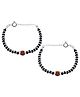Nemichand Jewels Sterling Pure Silver And Crystal Beads Rudraksh Nazariya Bracelet - Black Silver