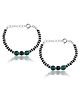 Nemichand Jewels Sterling Silver And Crystal Beads Nazariya Baby Bracelet - Green Black Silver