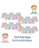 Chirsh Hosiery Cotton Cloth Nappies Dino Print Pack of 20 - Multicolor
