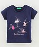 UCB Half Sleeves T Shirt Ballet Dancer Print - Blue