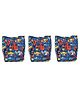 Adore Baby Unisize Adjustable Cloth Diaper with 5-Layer Charcoal Insert Vehicle Theme Pack of 3 - Navy Blue