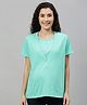 Nejo Half Sleeves Solid Maternity Top - Green