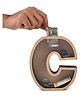 The Engraved Store C Shaped Wooden Piggy Bank - Brown