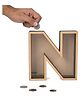 The Engraved Store N Shaped Wooden Piggy Bank - Brown