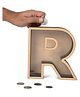 The Engraved Store Pick Your R Alphabet Wooden Piggy Bank - Brown