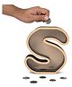 The Engraved Store Pick Your S Alphabet Wooden Piggy Bank - Brown