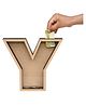 The Engraved Store Pick Your Y Alphabet Wooden Piggy Bank - Brown