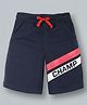 Plum Tree Knee Length Champ Print Shorts - Navy Blue