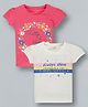 Plum Tree Short Sleeves Floral & Always Shine Bright  Printed  T Shirt  Pack Of 2 - White  Pink